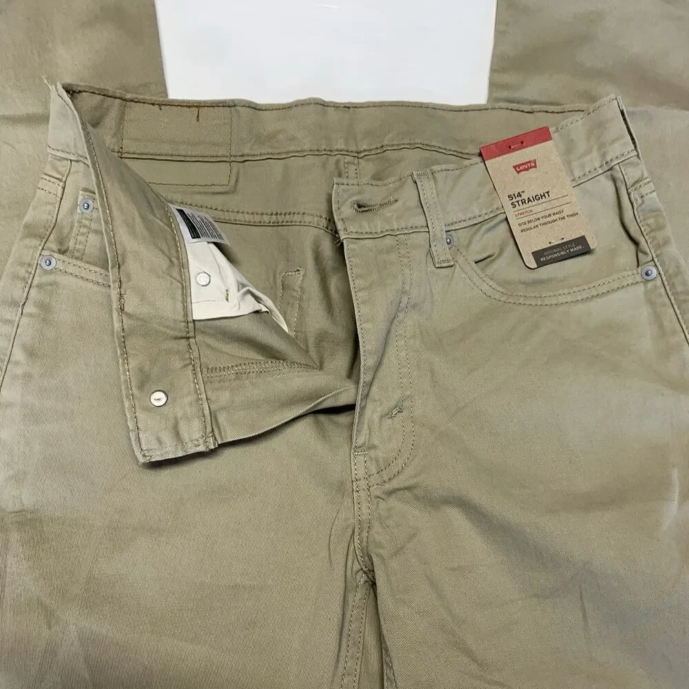NWT Levi's Men's 514 Straight Fit Stretch Jeans 32/34 Sand Brown